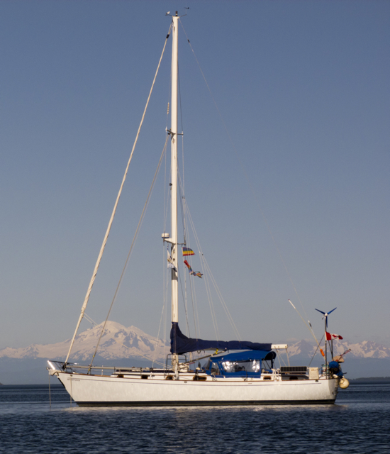 Boat in the Shadow of Mount Baker