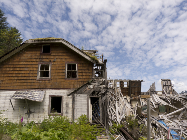 Butedale bunkhouse tumbles